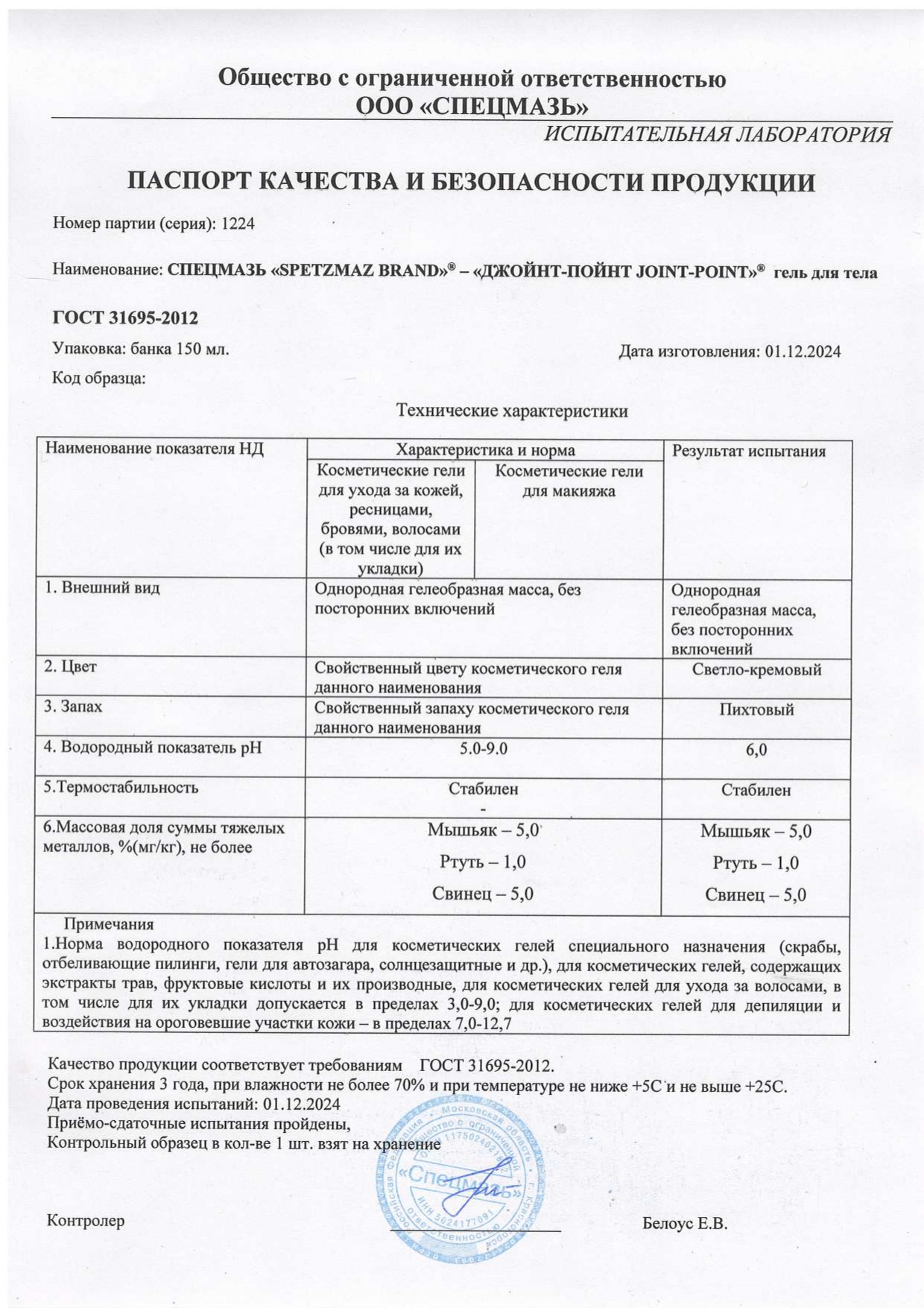 Паспорт №122024